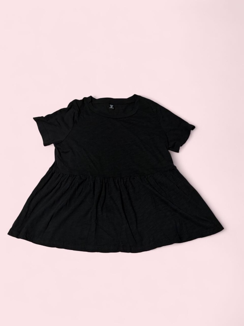 SHEIN Black Short Sleeve Peplum Tee